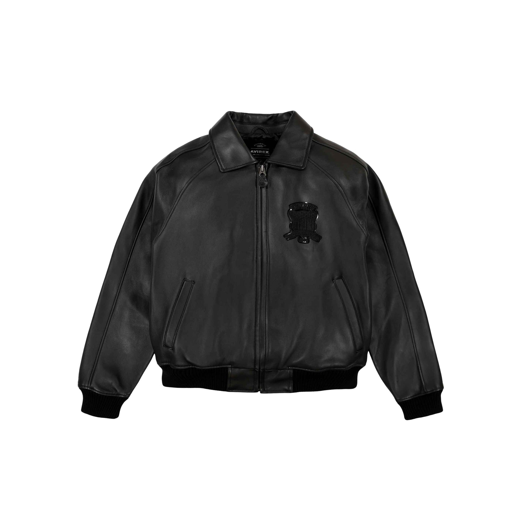 Herren-College-Lederjacke mit einer Leistentasche