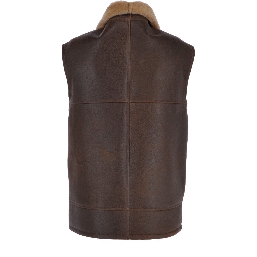 Men's Slim Fit Sheepskin Gilet Leather Vest