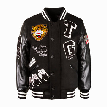 Men's TIGER Leather & Wool Varsity Jacket