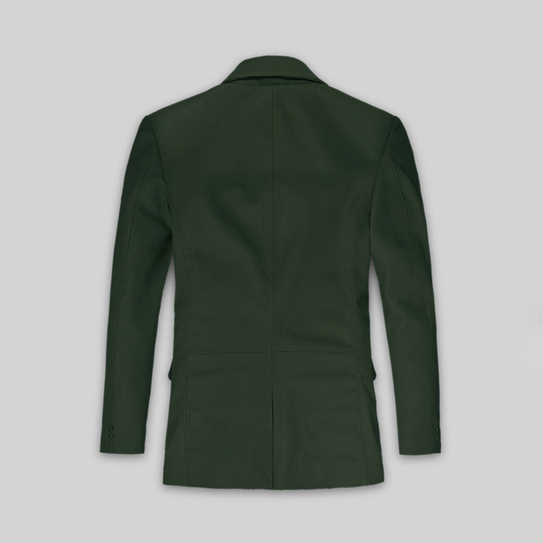 Men's Two Button Green Leather Blazer