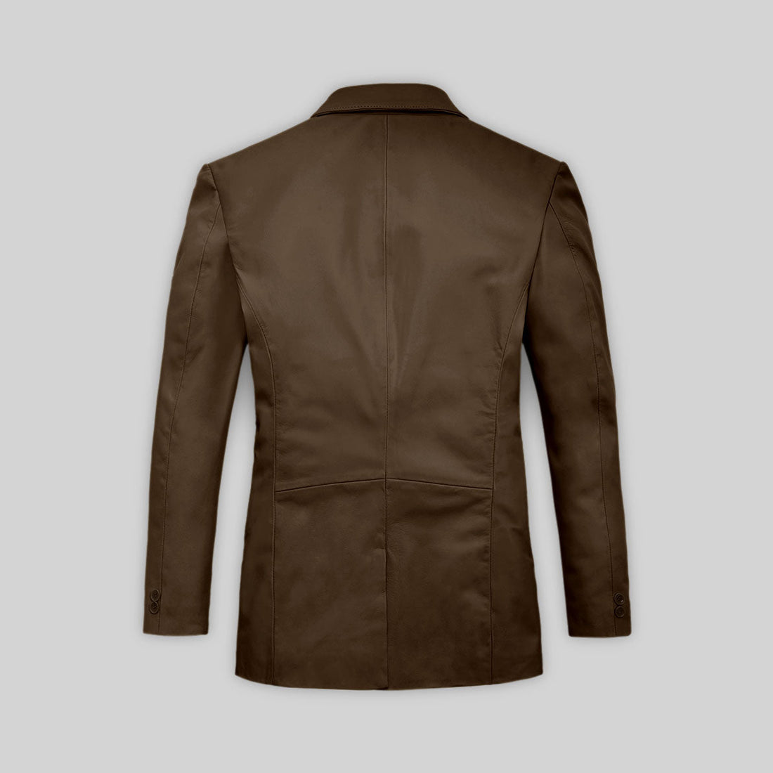 Men's Two Button Scottish Brown Leather Blazer