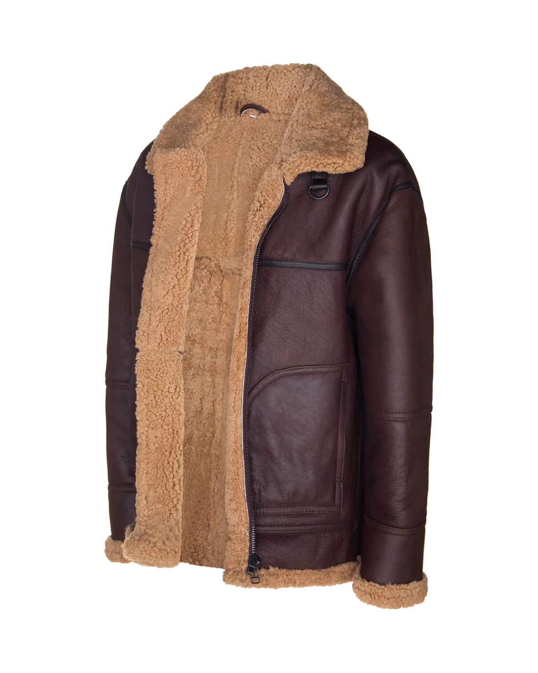 Herren Vintage Fliegerjacke aus braunem Schaffell (ED)