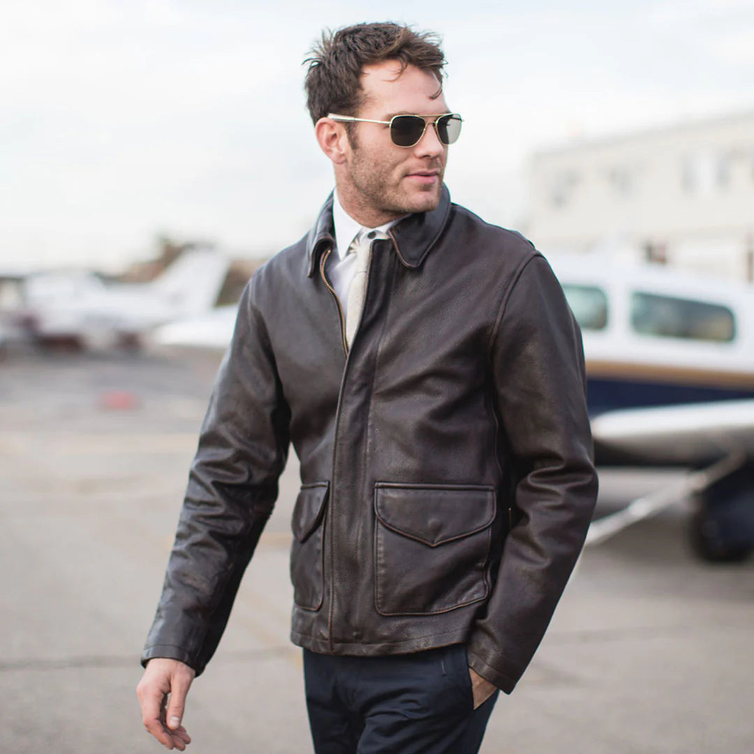 Men's Vintage Roughneck Oil Driller Leather Jacket