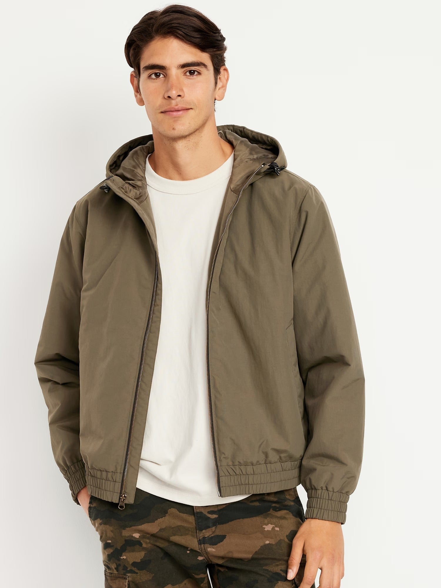 Men's Water-Resistant Tech Zip Jacket in Heritage Green