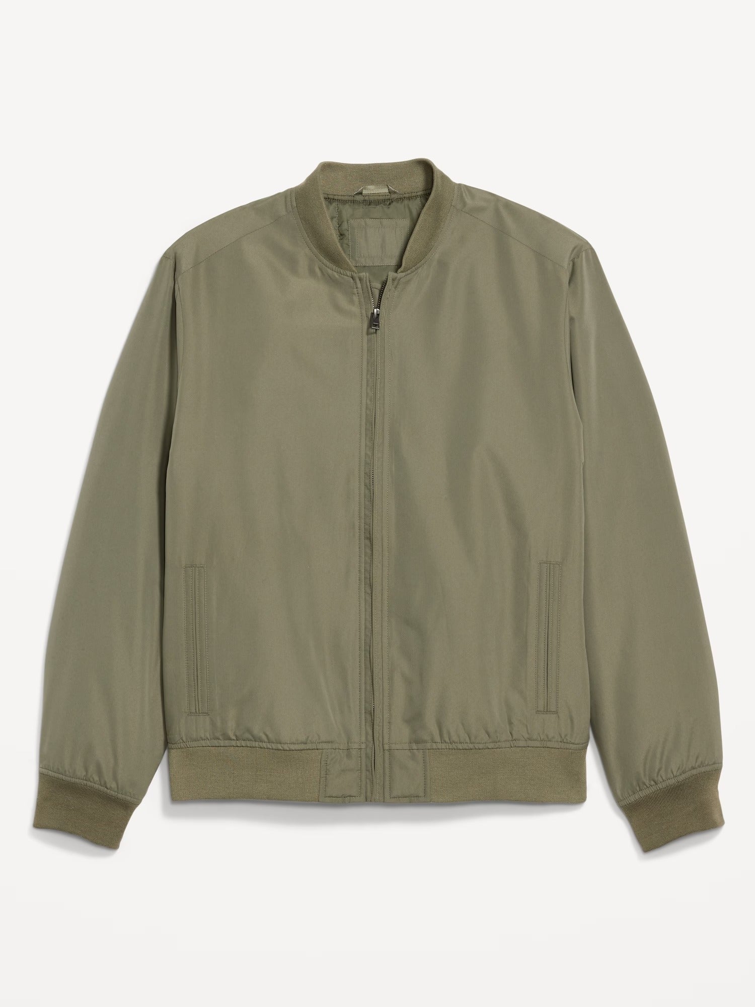 Men's Water-Resistant Zip Bomber Style Light Weight Jacket in Stone Wall Green