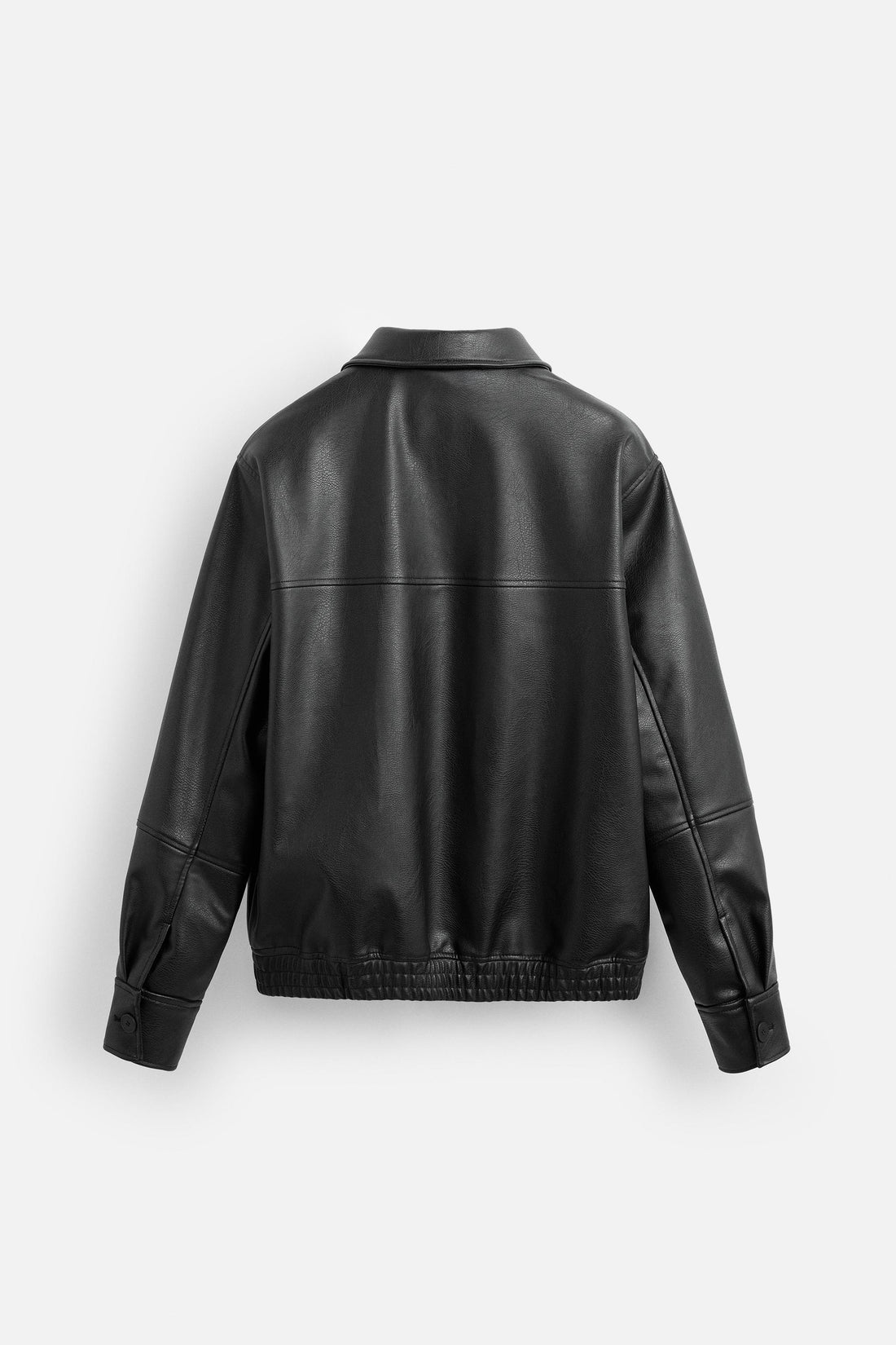 Men's Zip-Up Front Bomber Leather Jacket
