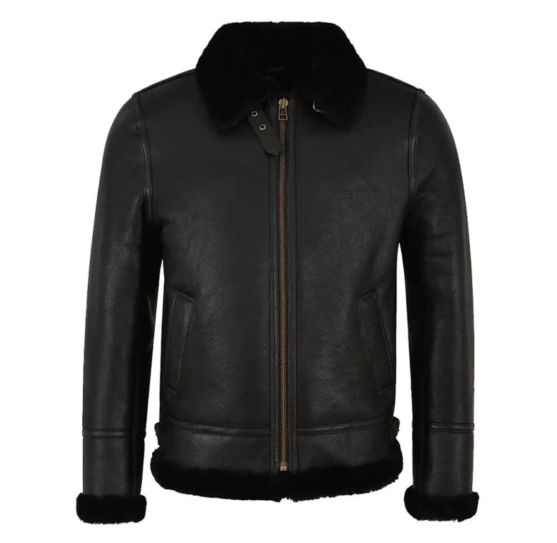 Men's B3 Memphis Belle Sheepskin Flying Jacket  Black / Black