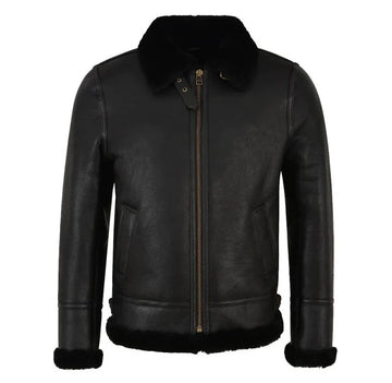 Men's B3 Memphis Belle Sheepskin Flying Jacket  Black / Black