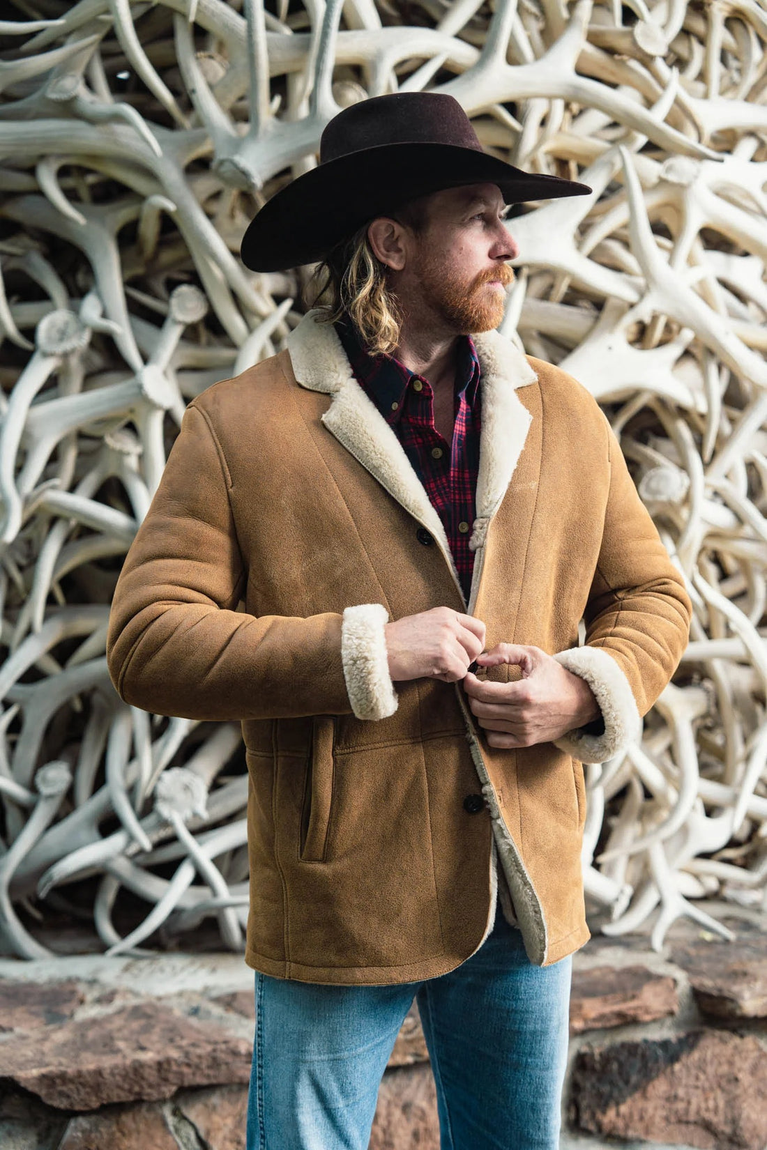 Men's Big Sky Fur & Shearling Leather Blazer