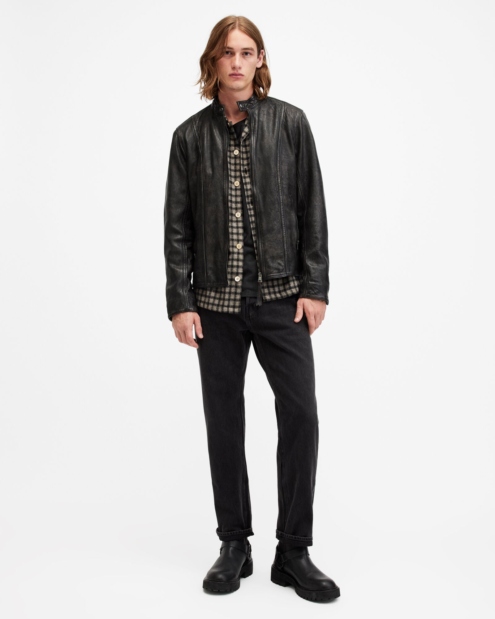 Murphy Tab Collar Leather Jacket