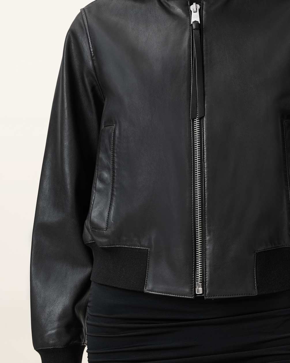 Women's Lined Bomber Light weigh Leather Jacket