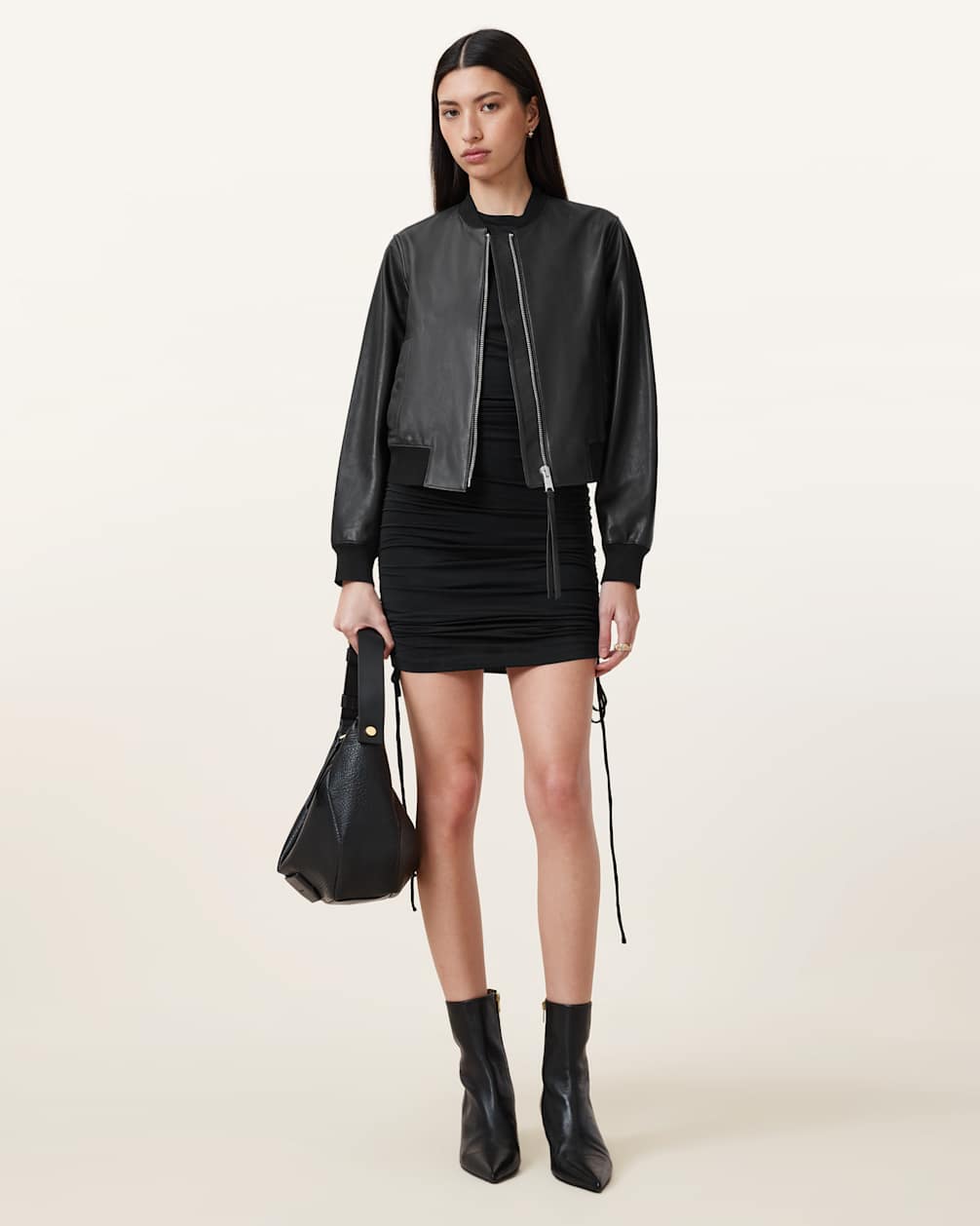 Women's Lined Bomber Light weigh Leather Jacket