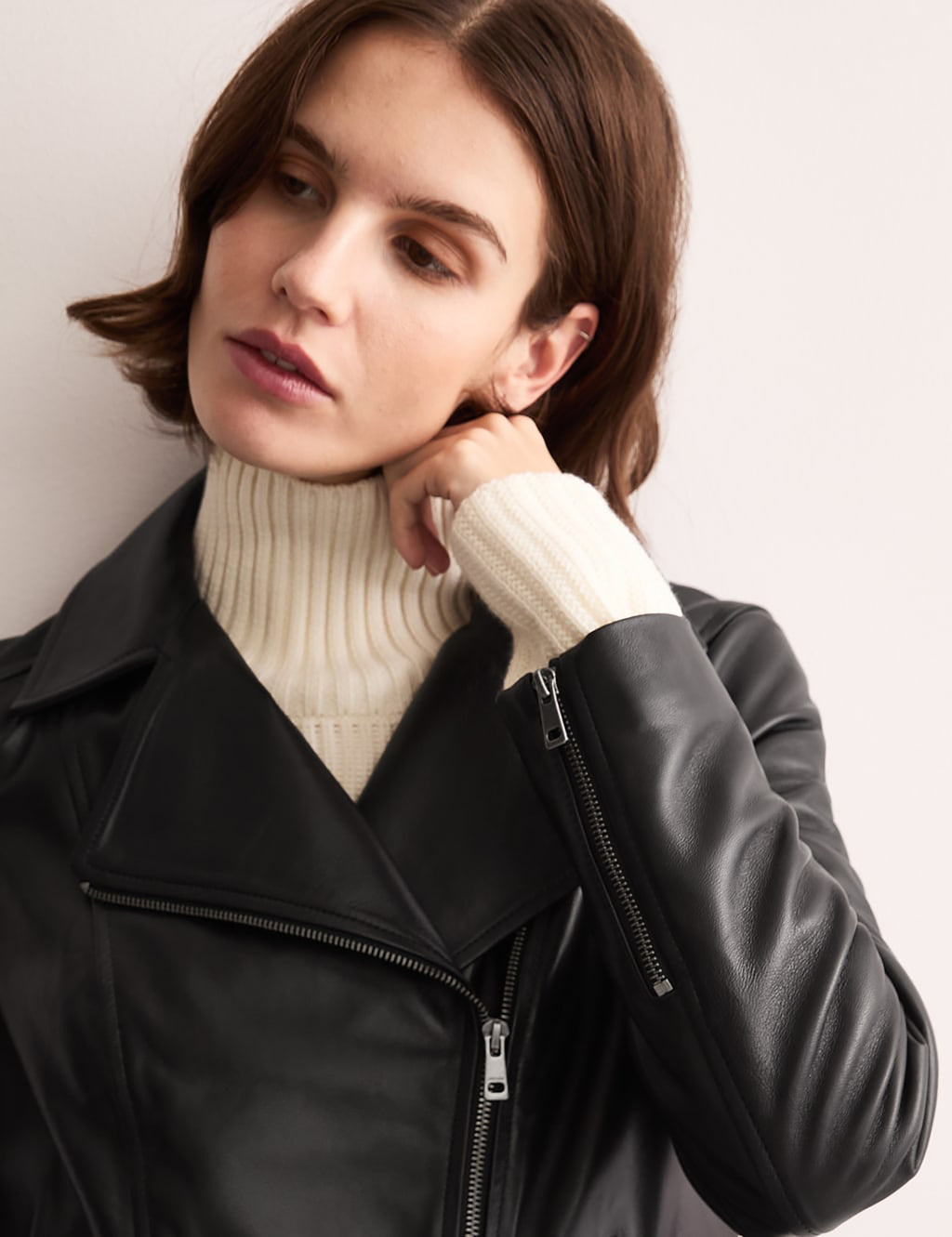 Oversized Leather Biker Jacket