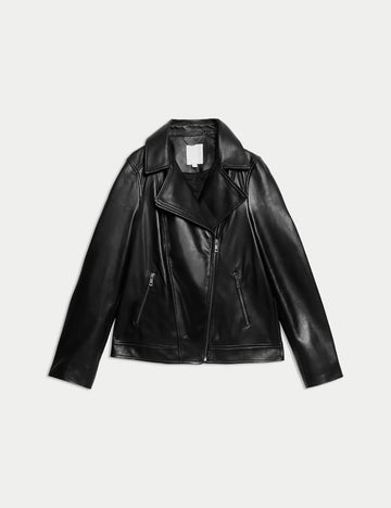 Übergroße Bikerjacke aus Leder 