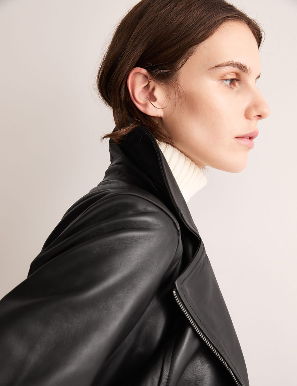 Oversized Leather Biker Jacket