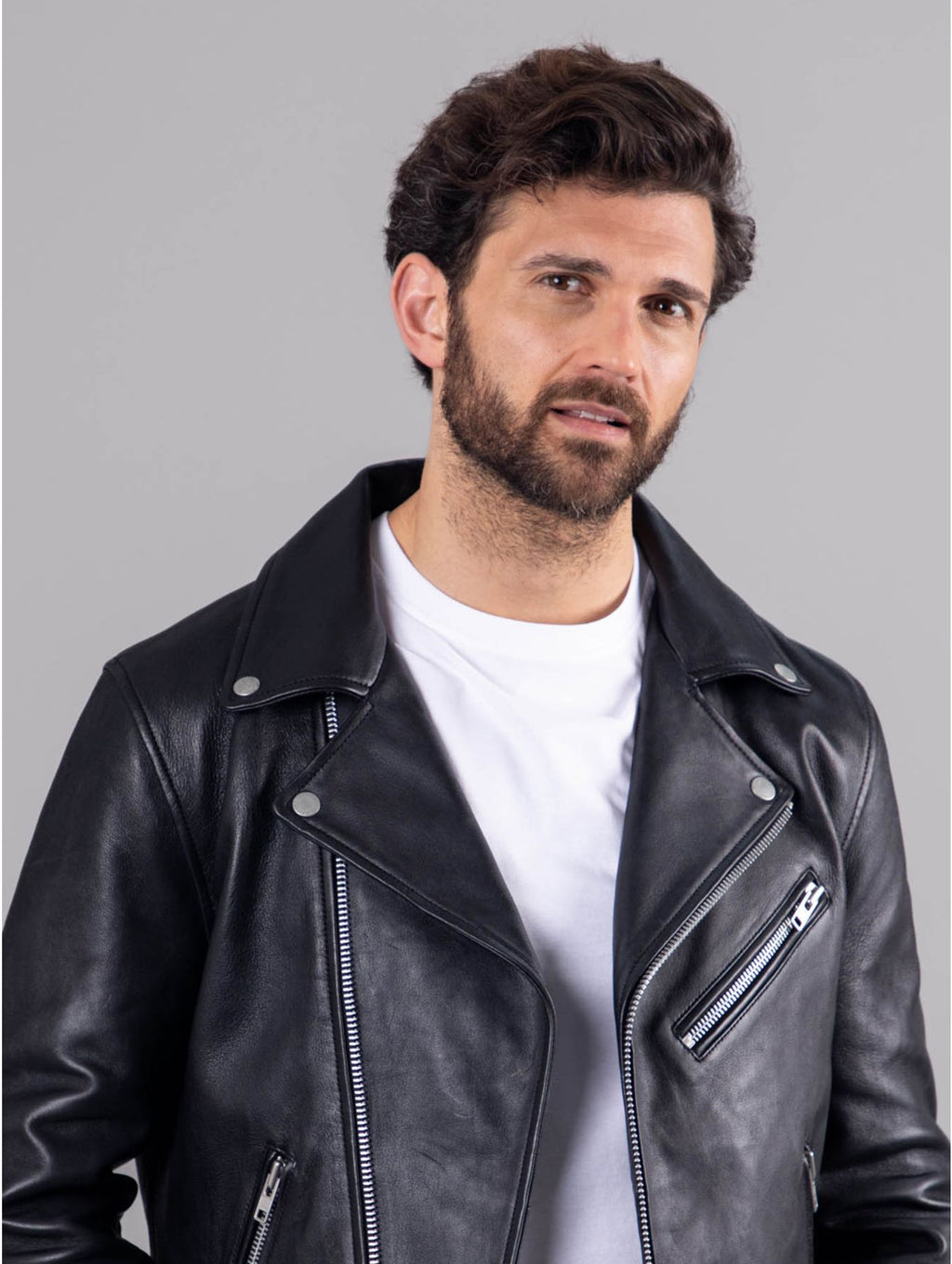 Chaqueta de motociclista de cuero Rockcliffe Sath 