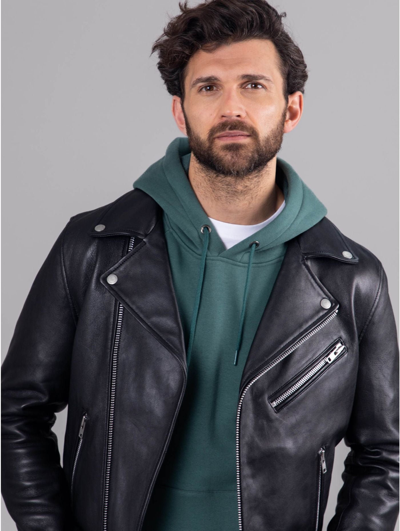 Rockcliffe Sath Leather Biker Jacket