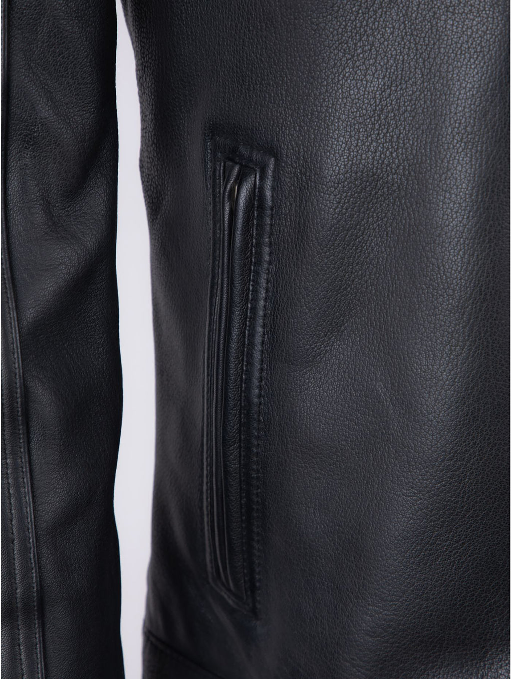 Sath Contrast Stripe Leather Biker Jacket