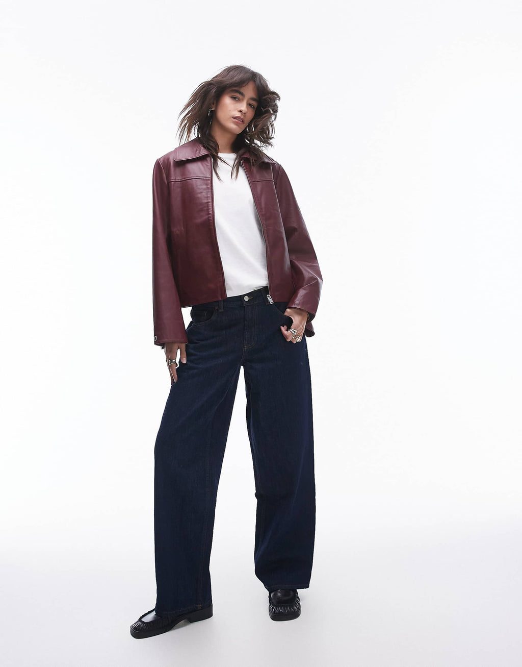 Selected Female Collar real Leather Jacket