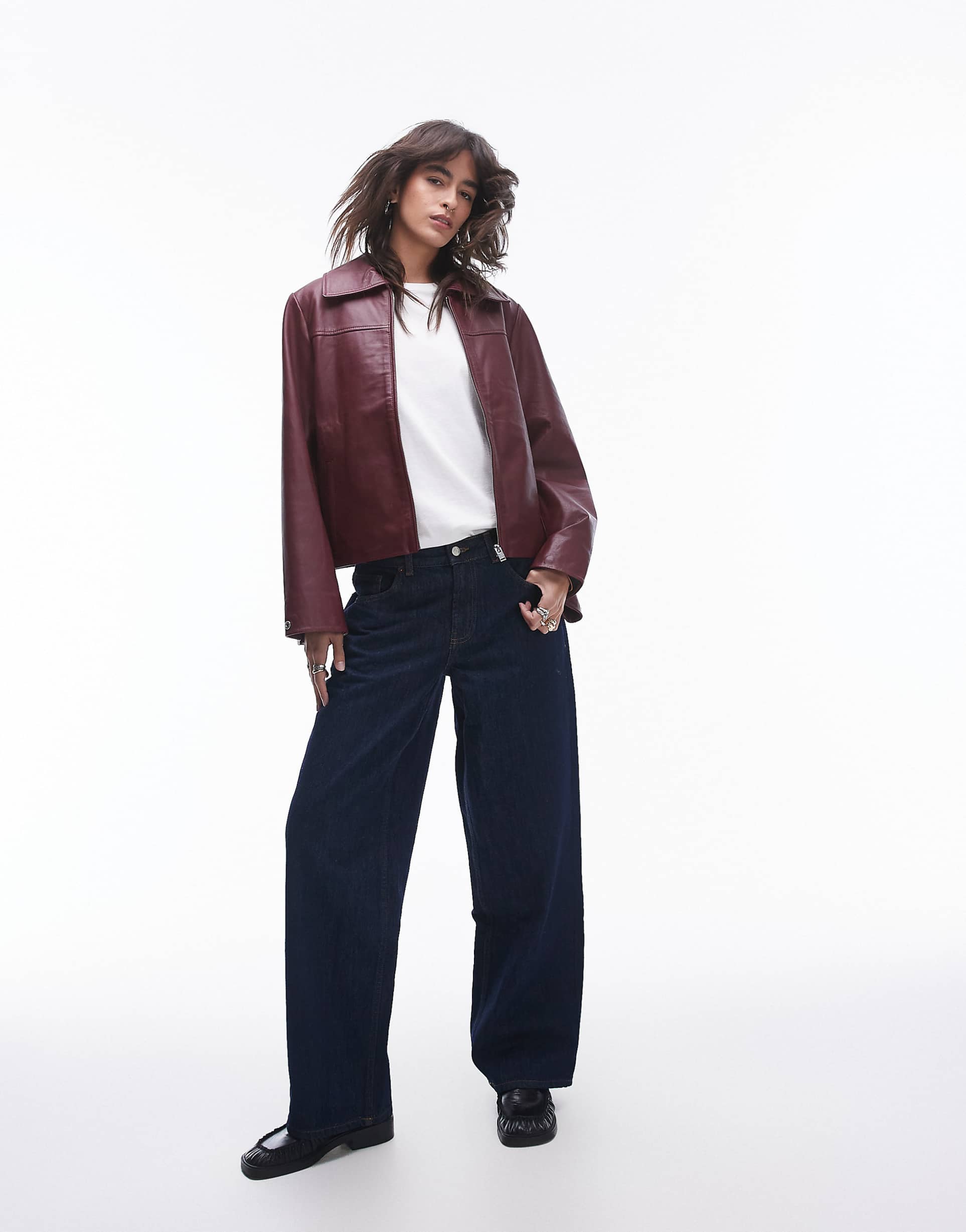 Selected Female Collar real Leather Jacket