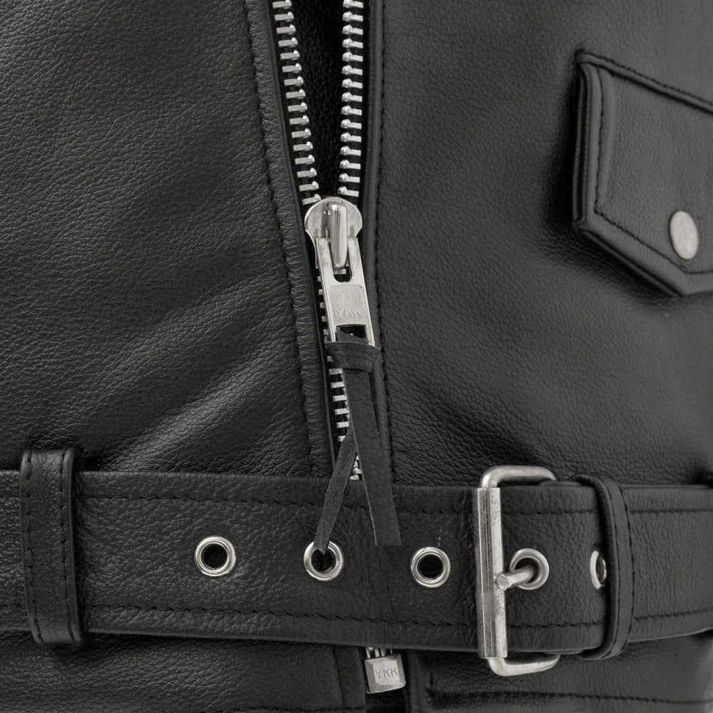 Chaqueta de cuero de moto Superstar para hombre 