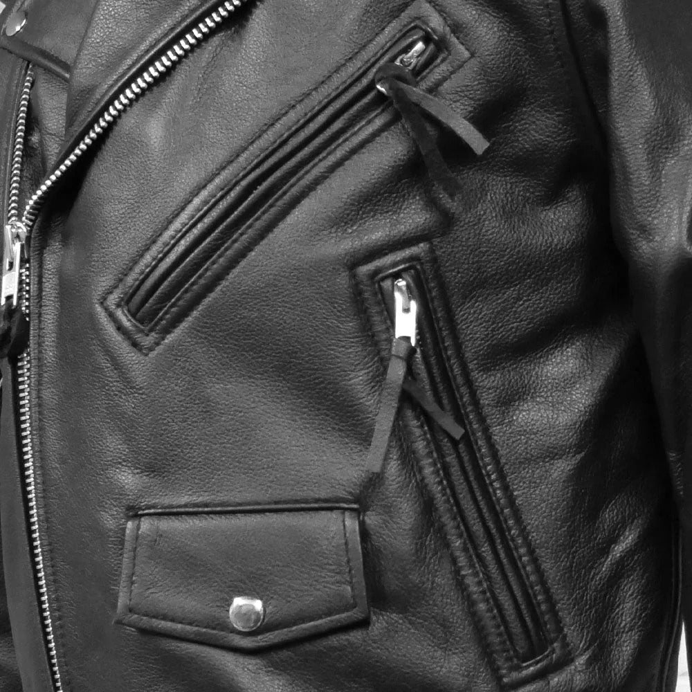 Chaqueta de cuero de moto Superstar para hombre 