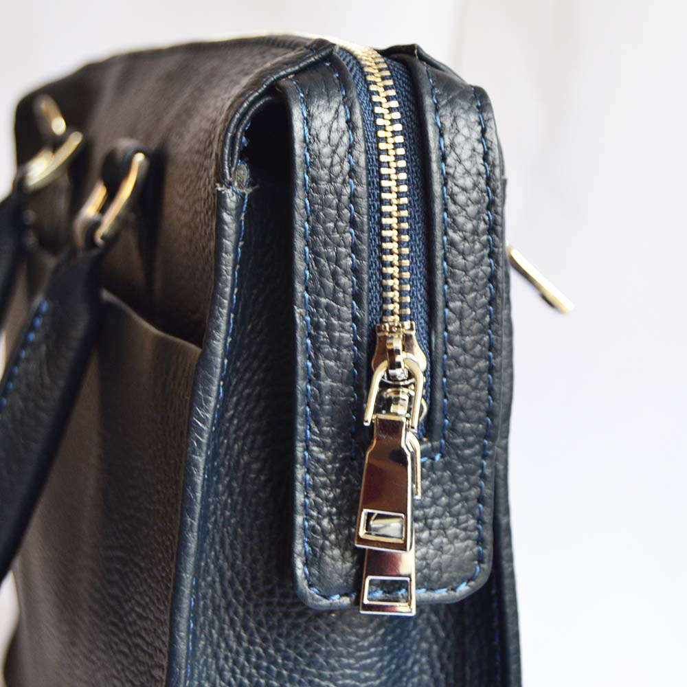 Unisex Executive Leather Laptop Bag – Blue