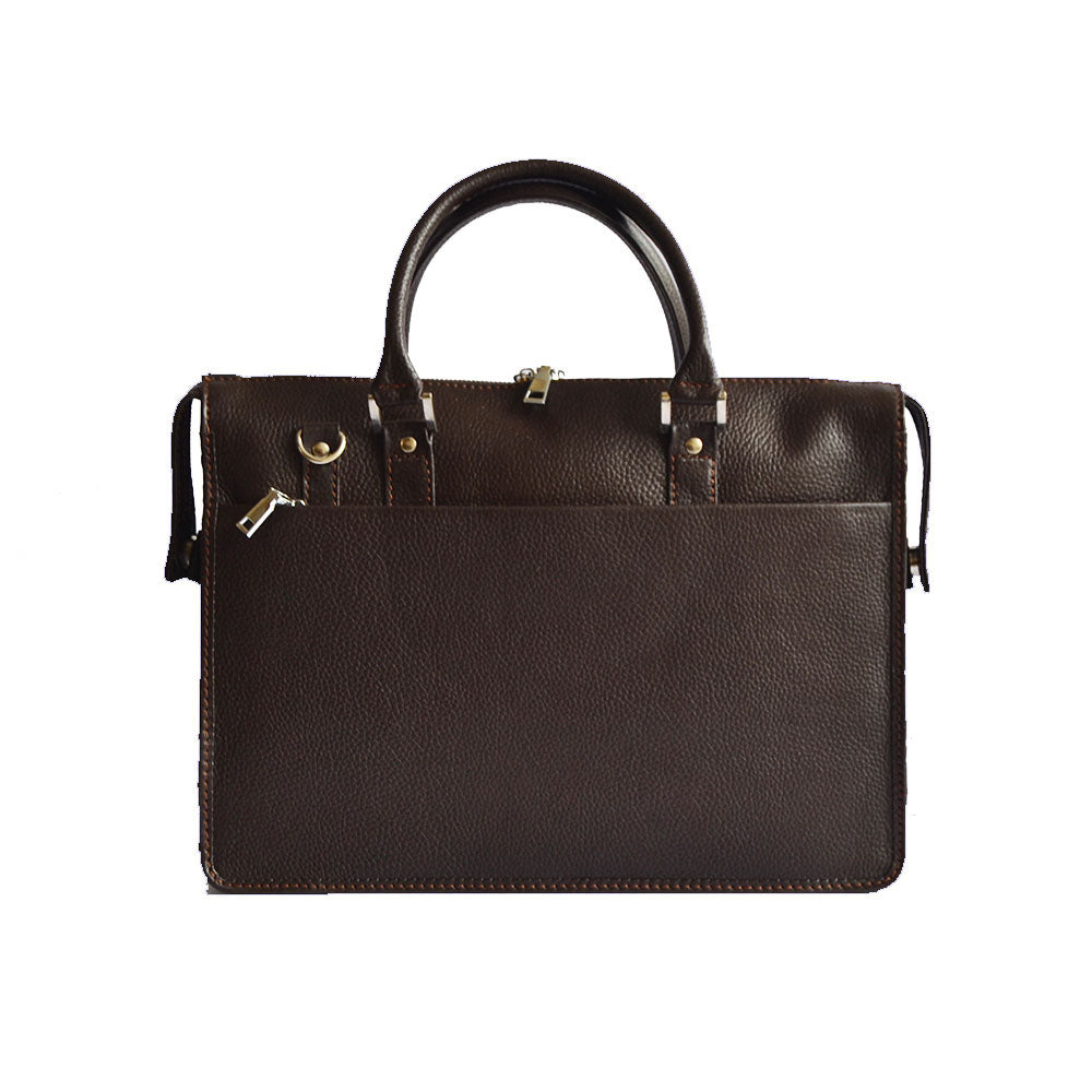 Unisex Executive Leather Laptop Bag – Brown