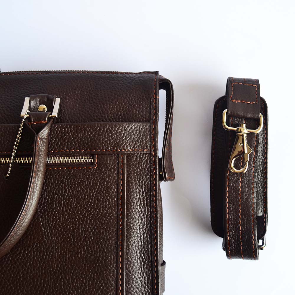 Unisex Executive Leather Laptop Bag – Brown