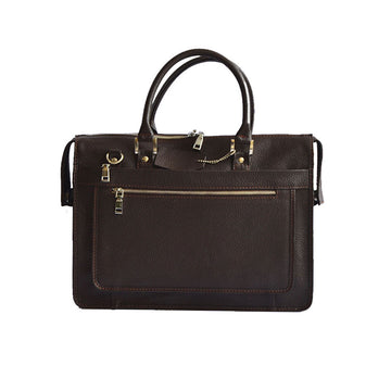 Unisex Executive Leather Laptop Bag – Brown