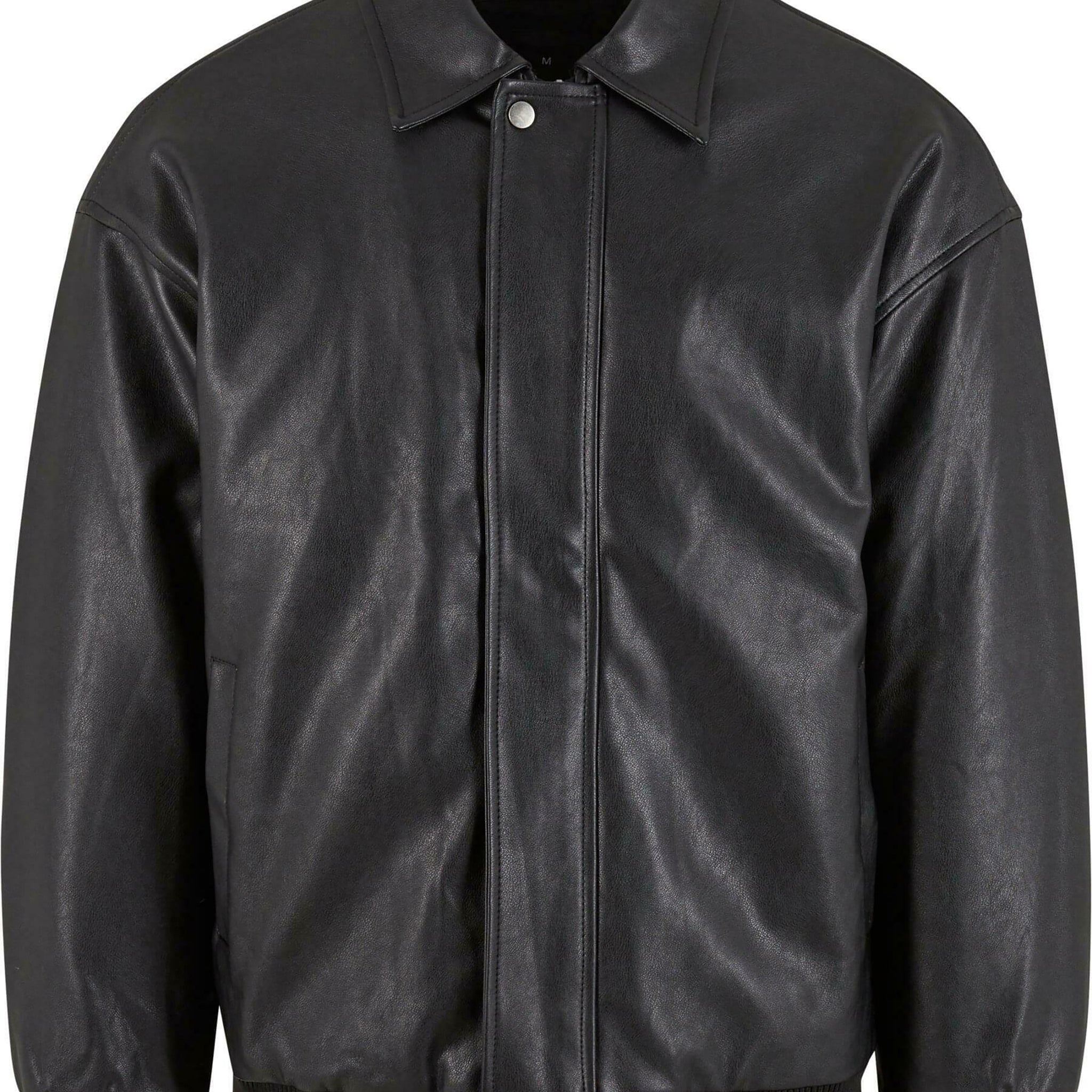 Urban Classics Faux leather Bomber Jacket - Black