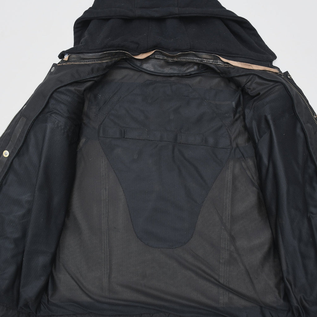 Vendetta Men's Hooded Motorcycle Leather Jacket