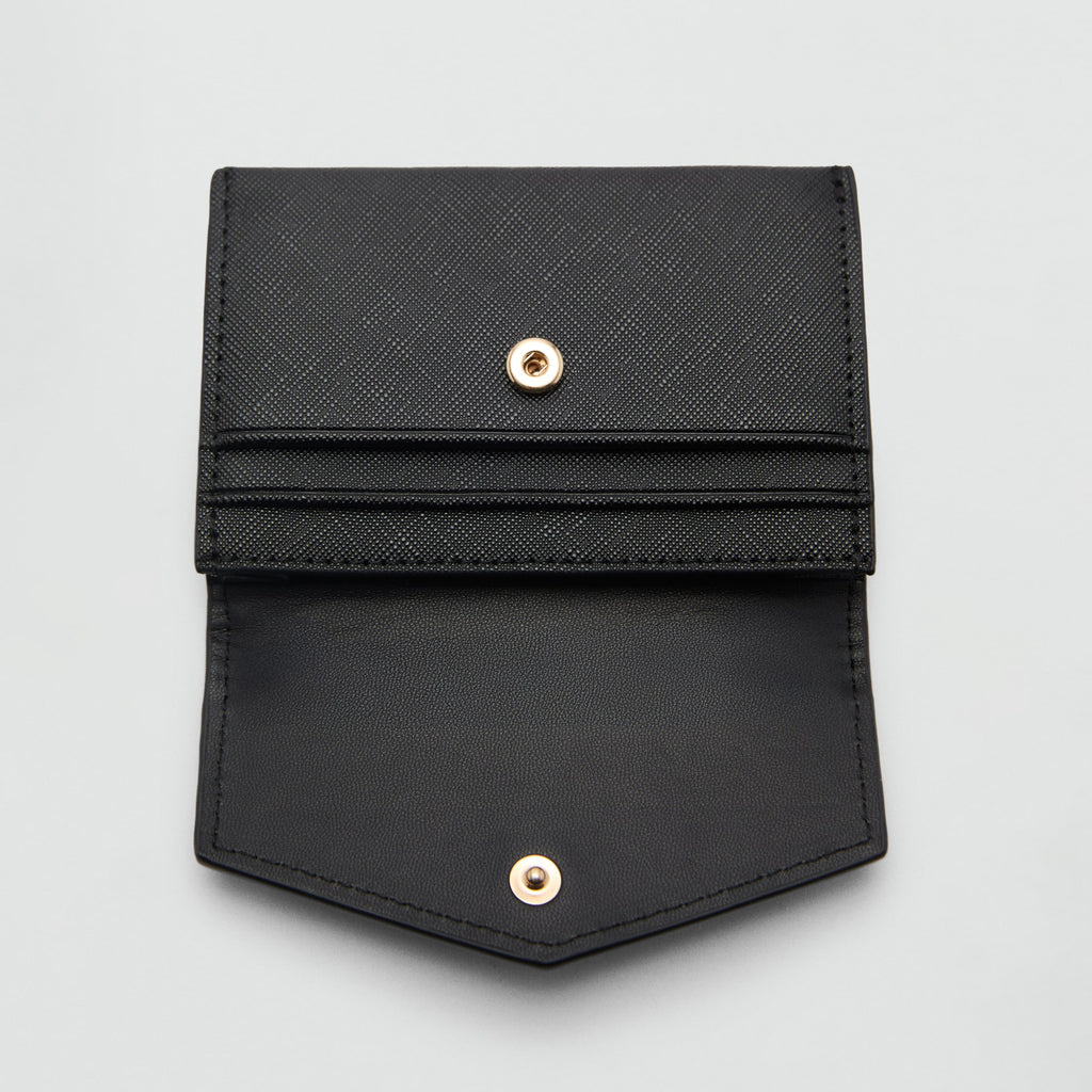 Women Black Leather Card Holder