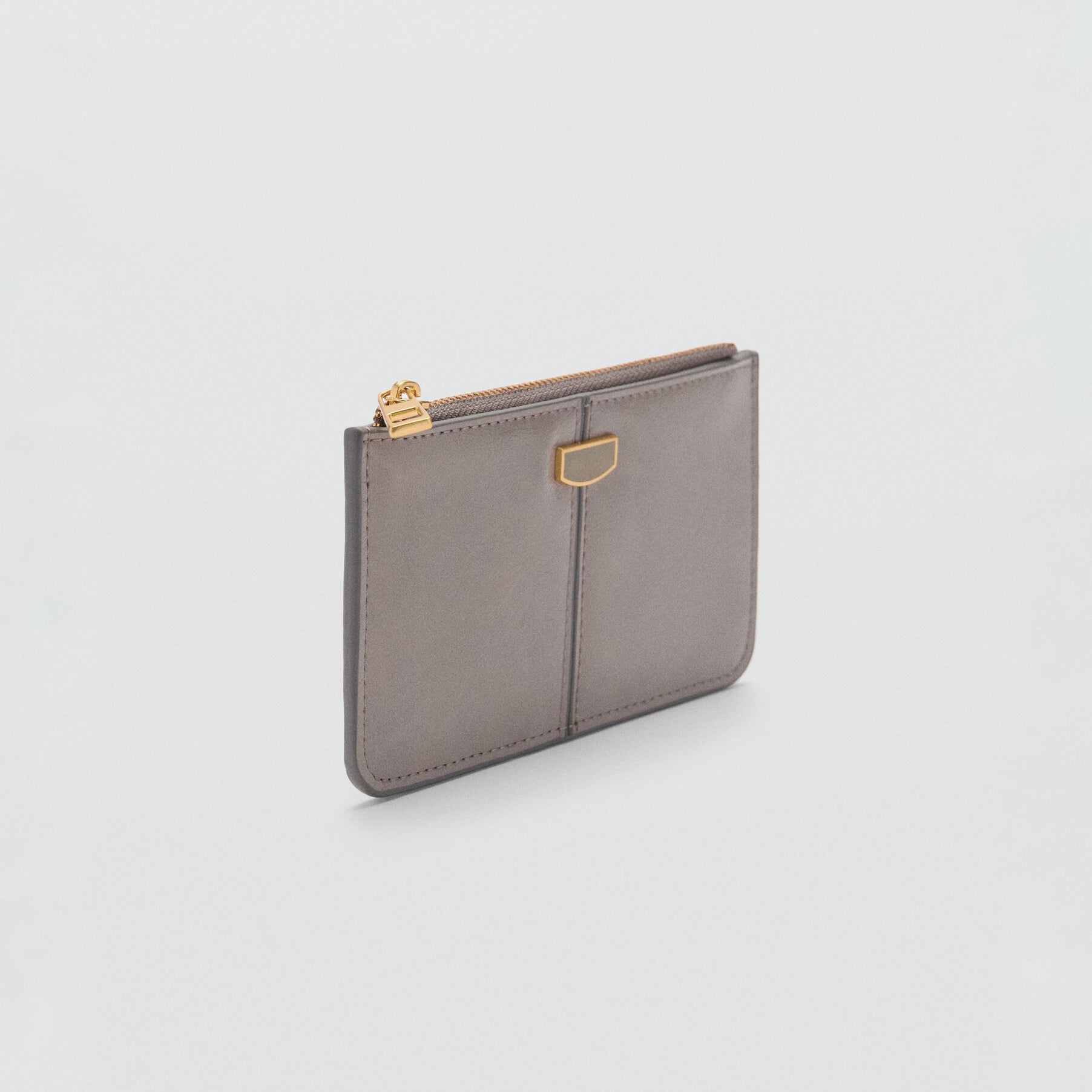 Women Leather Card Holder with Decorative Stitching