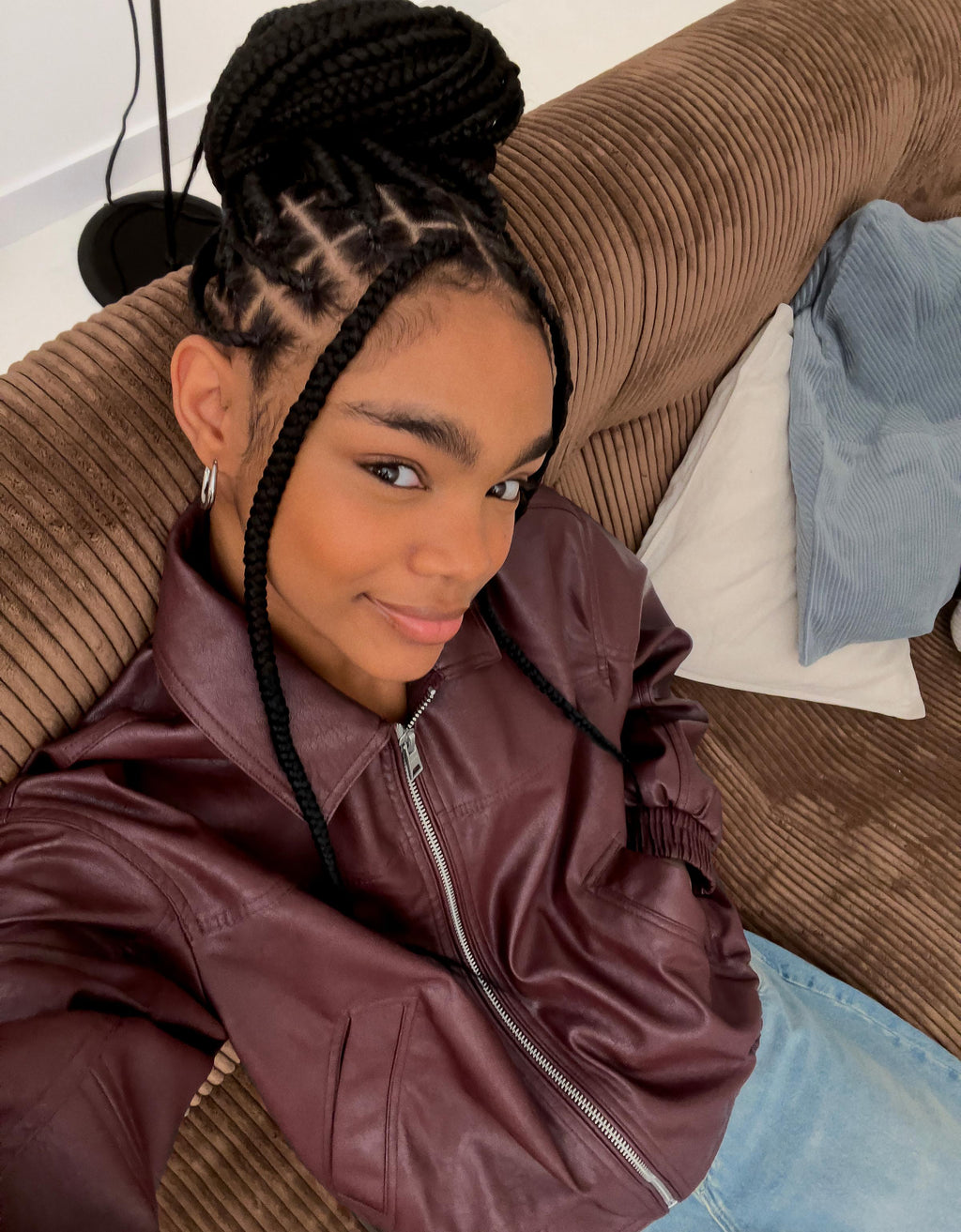 Women Bomber Faux Leather oversize Jacket