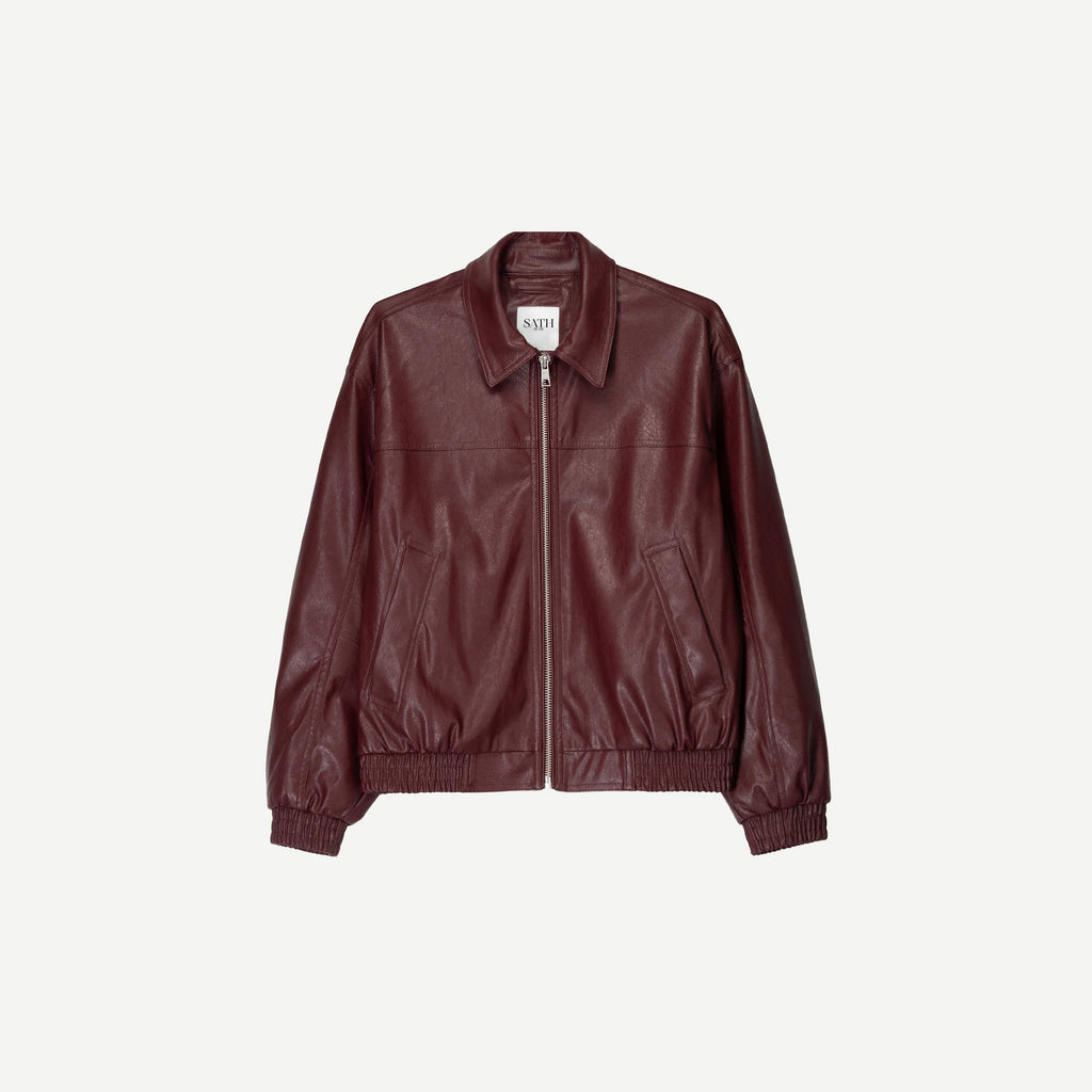 Women Bomber Faux Leather oversize Jacket