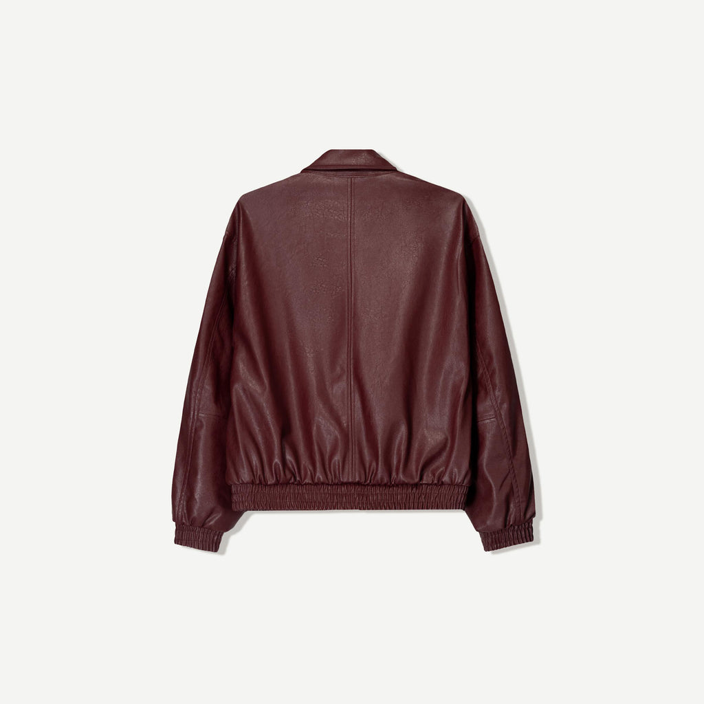 Women Bomber Faux Leather oversize Jacket