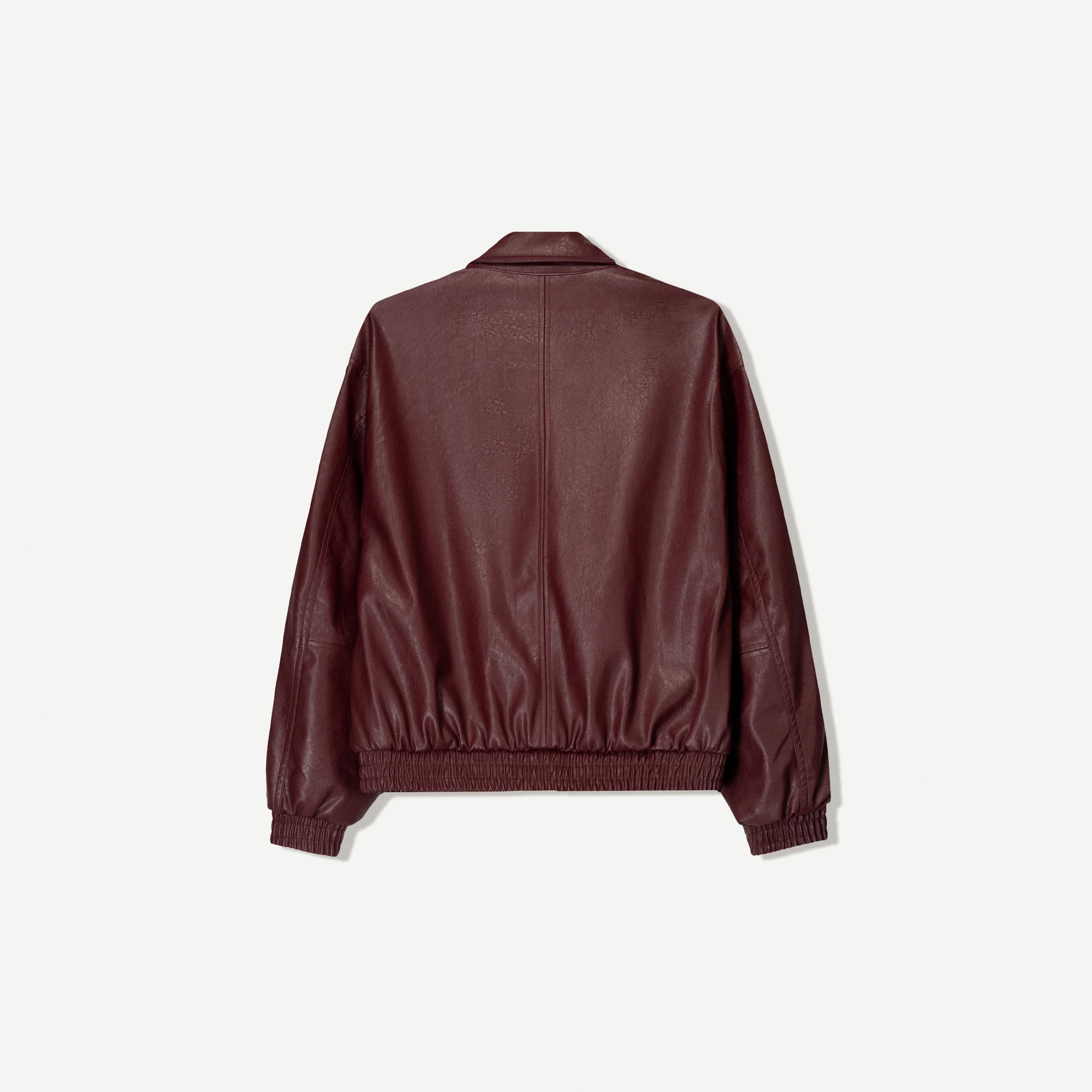 Women Bomber Faux Leather oversize Jacket