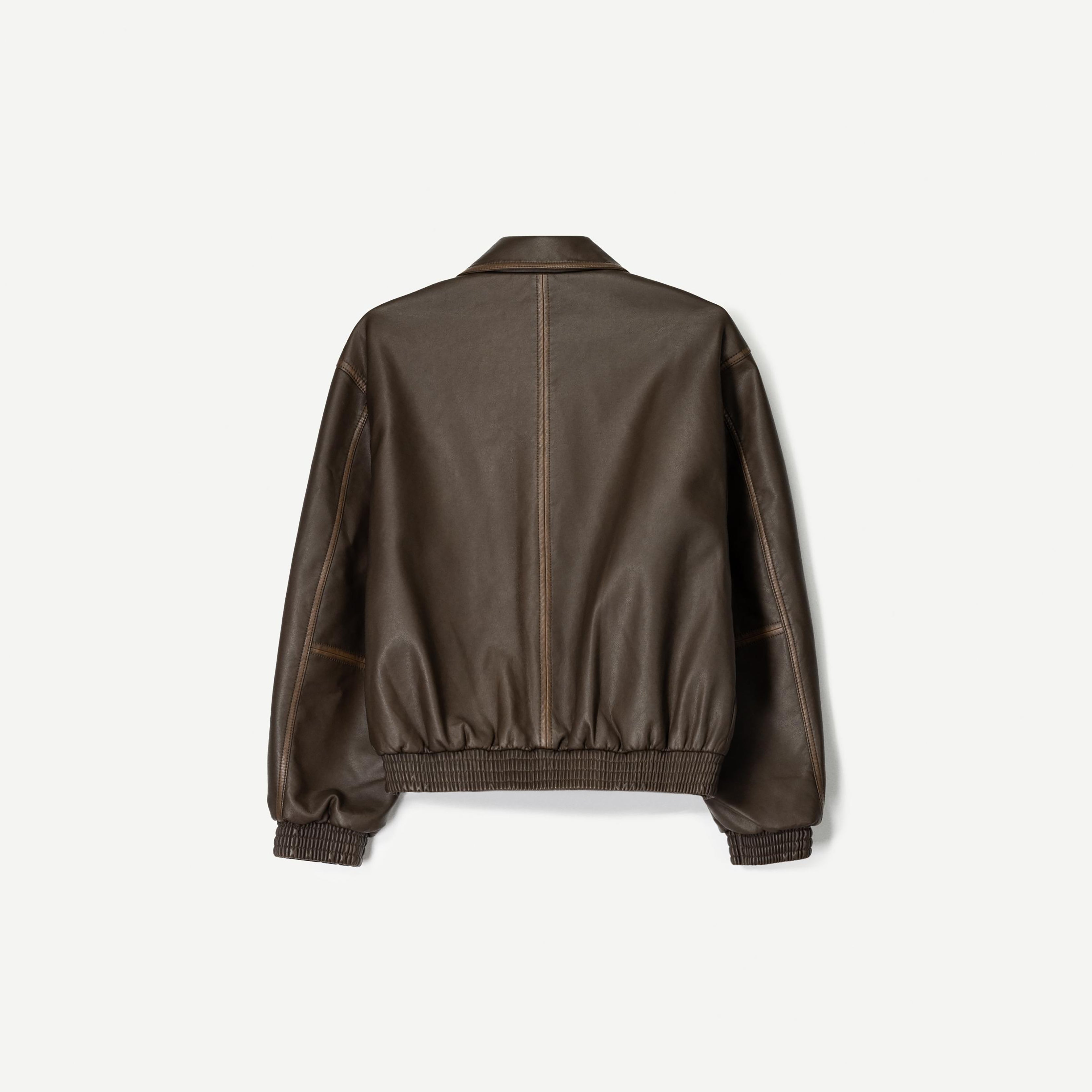 Women Bomber Faux Leather oversize Jacket