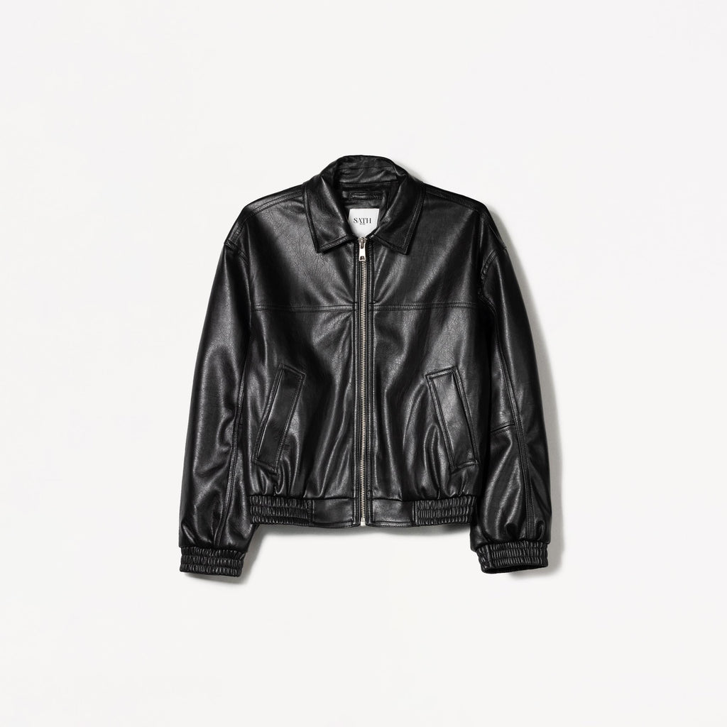 Women Bomber Faux Leather oversize Jacket