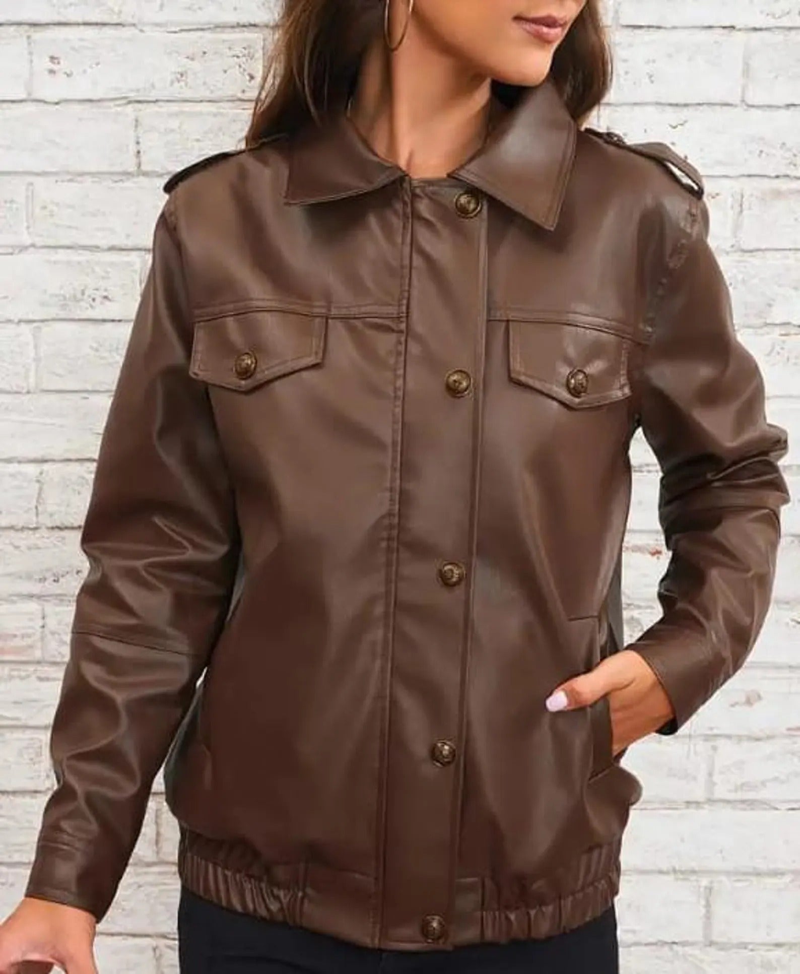 Women's 90's Handmade Lambskin Oversized Real Leather Jacket