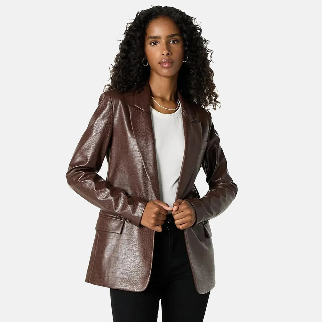 Women's Aria Aurora Leather Blazer