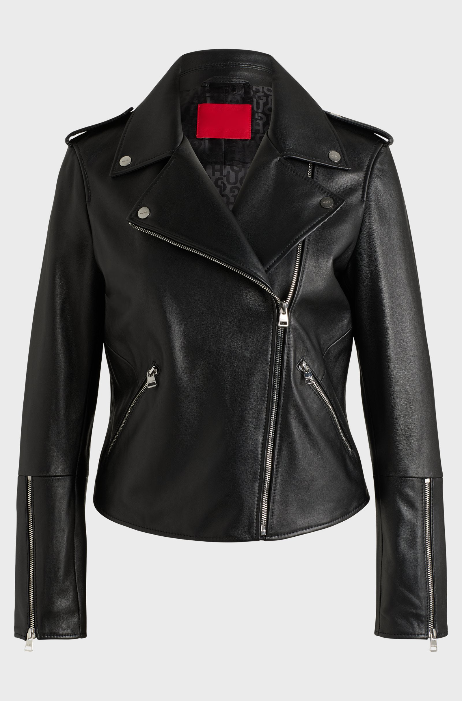 Women's Asymmetric Biker Jacket in Leather