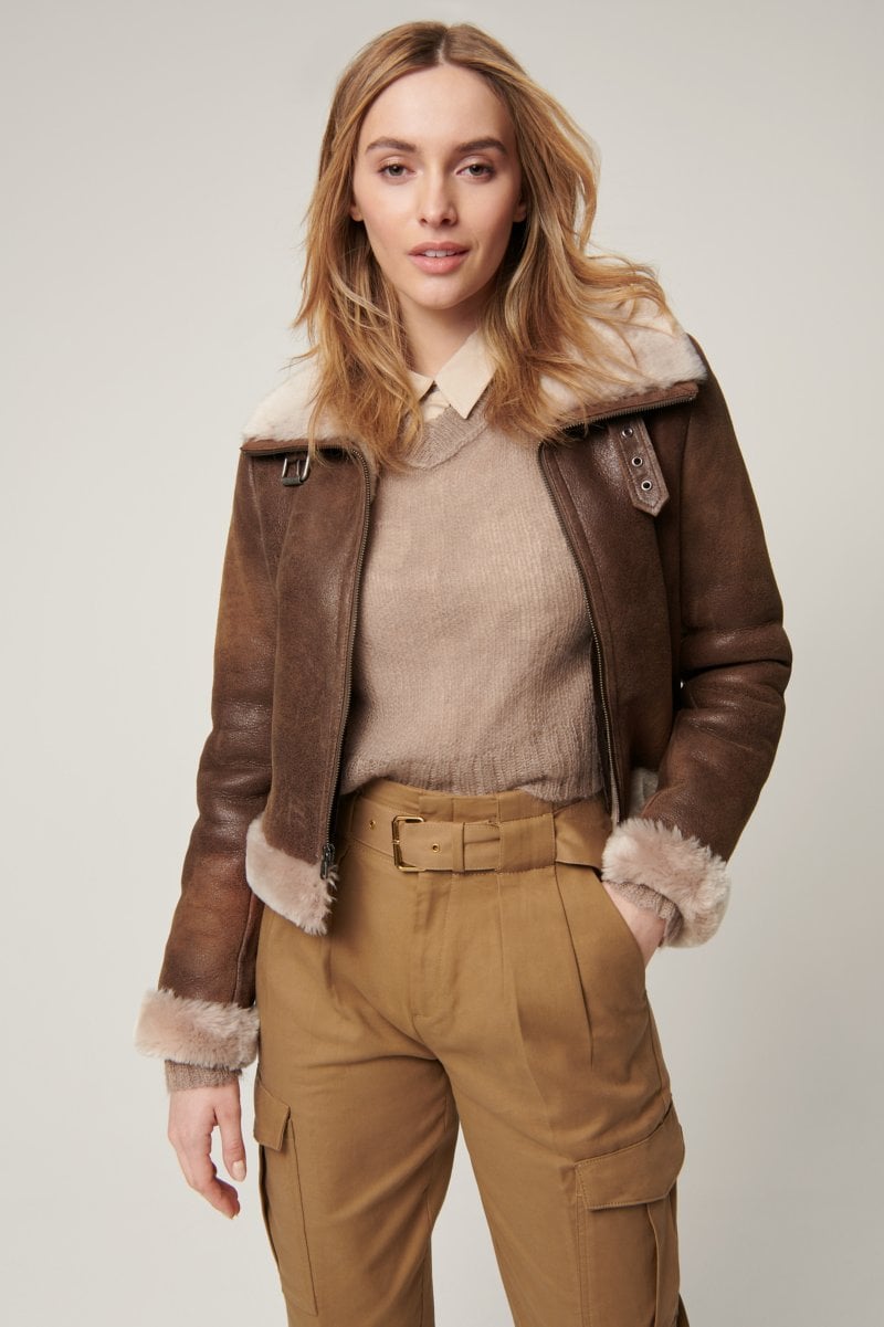 Women's B-3 Bomber Fur & Shearling Jacket