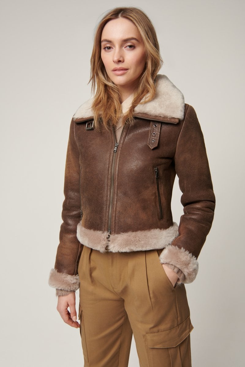 Women's B-3 Bomber Fur & Shearling Jacket