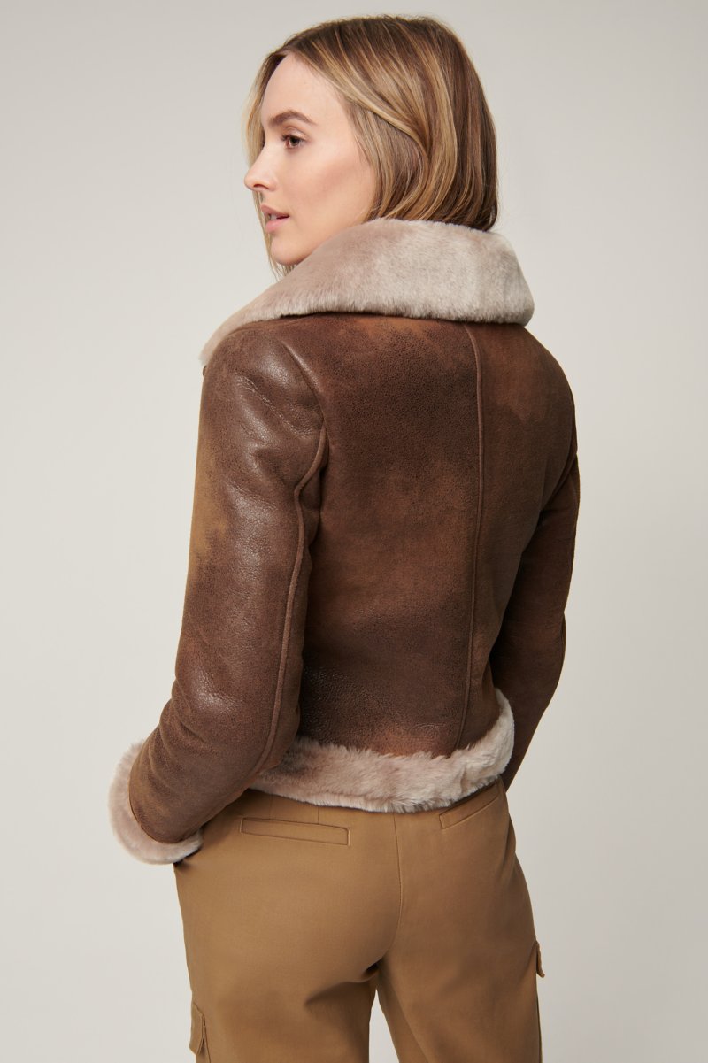 Women's B-3 Bomber Fur & Shearling Jacket