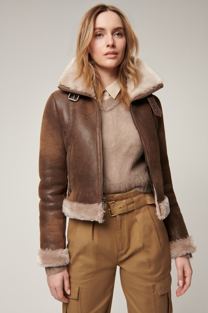 Women's B-3 Bomber Fur & Shearling Jacket