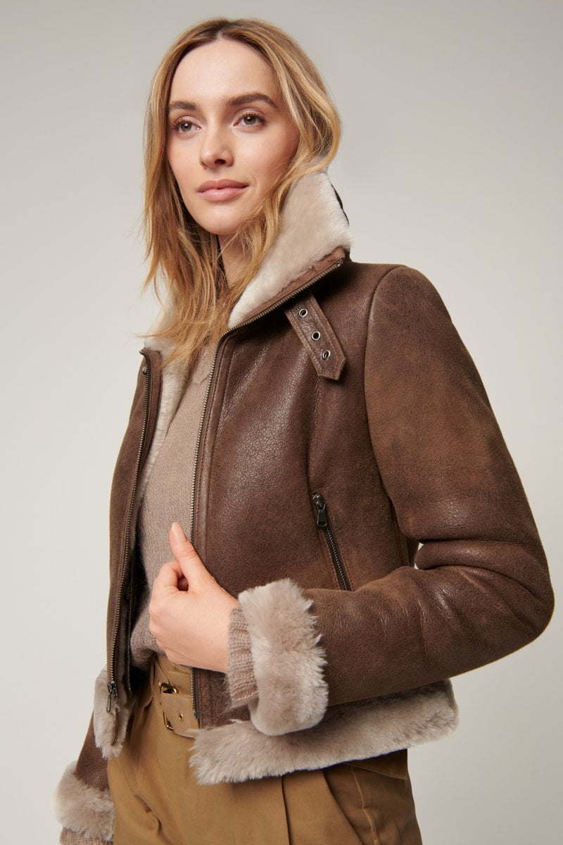 Women's B-3 Bomber Fur & Shearling Jacket