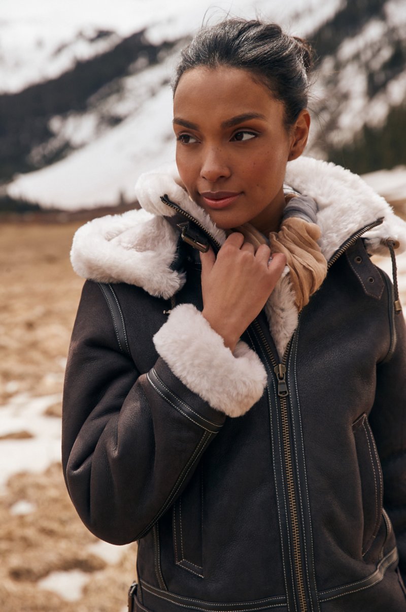Women's B-3 Bomber Sheepskin Fur & Shearling Jacket