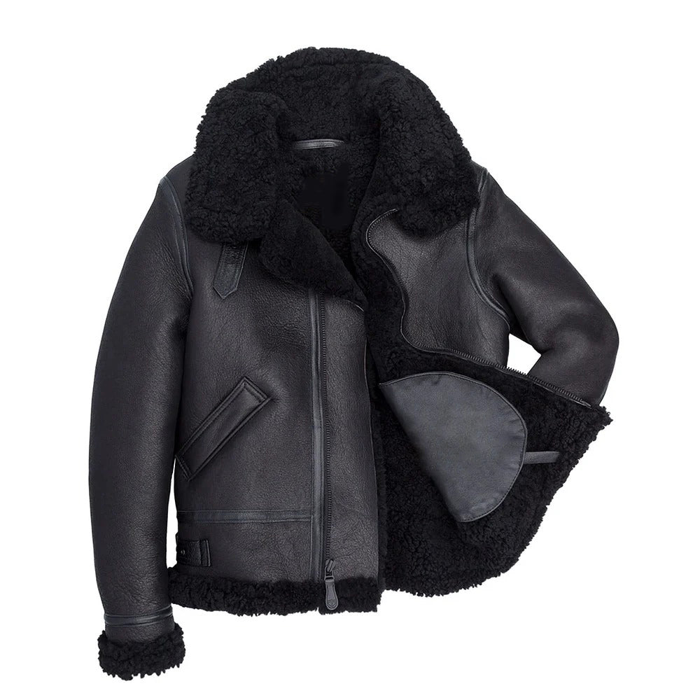 Women's B-3 Slim Fit Shearling Leather Jacket